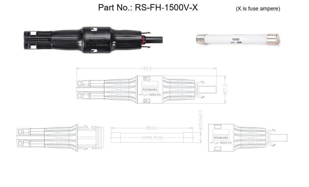 MC4 solar fuse connector - Design