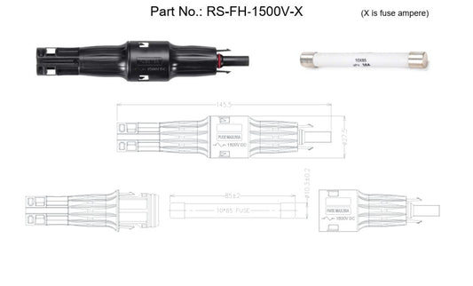 MC4 solar fuse connector