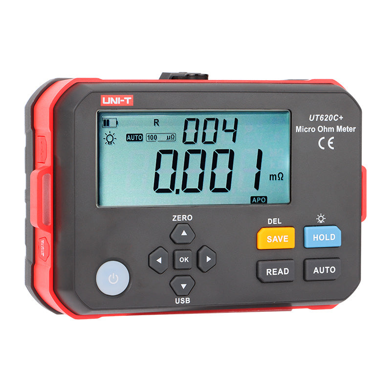 UNI-T UT620C+ Digital Micro-Ohmmeter - 1µΩ Resolution, 4-Wire Resistance Tester