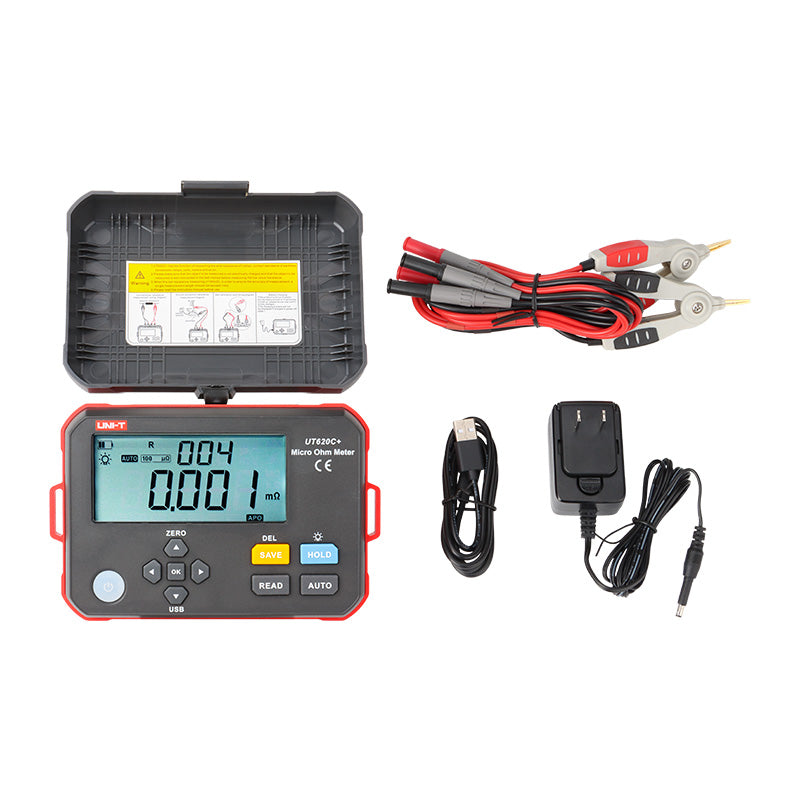 UNI-T UT620C+ Digital Micro-Ohmmeter - 1µΩ Resolution, 4-Wire Resistance Tester